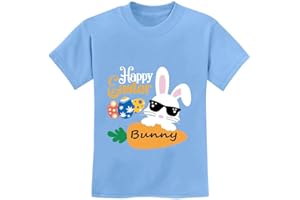 DDSOL Toddler Boy Easter Day Shirt Bunny Rabbit Outfit Tractor Egg Hunt Dinosaur Tshirt Short Sleeve Clothes Kid Tee Top