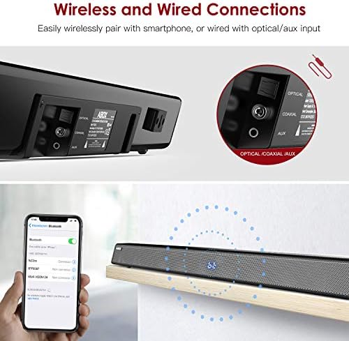 abox soundbar for tv 34 inch 120w 2.1 channel speaker