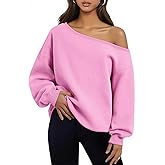BONITEE Women Casual Long Sleeve Tops Cute One Shoulder Sweatshirts 2026 Spring Sexy Off the Shoulder Shirts Pullover Hoodies