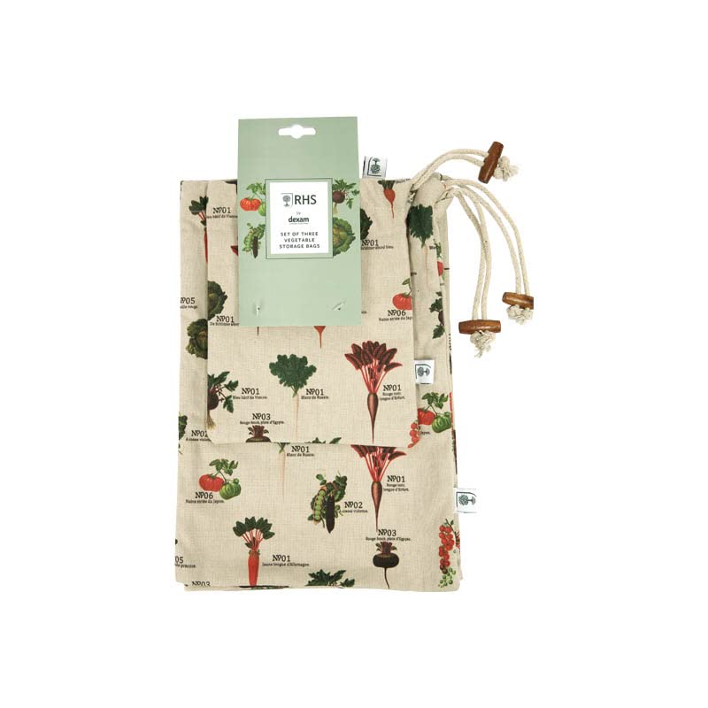 RHS by Dexam Benary Vegetables Set of 3 Vegetable Storage Bags
