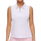 Pdbokew Women's Polo Shirts Quarter-Zip Golf Shirts Sleeveless Tops
