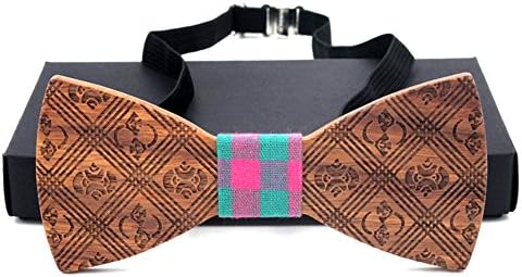 SAMBAN Creative Handcrafted Men's Wood Bow Tie Wedding Party Bowtie Necktie (NO.5)