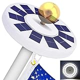 48 LED Solar Flagpole Light, LBell 800 Lux Downlight Lighting for 15 to 25 Ft Flag Pole Topper. Three Models Brightness to Switch- Most Powerful, Brightest, Longest Lasting Night Light