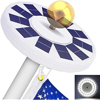 48 LED Solar Flagpole Light, LBell 800 Lux Downlight Lighting for 15 to 25 Ft Flag Pole Topper. Three Models Brightness to Switch- Most Powerful, Brightest, Longest Lasting Night Light