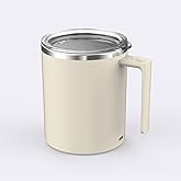 FOXNSK Self Stirring Coffee Mug, 12.2 oz Electric Mixing Cup with Magnetic Stirrer & Anti-Sedimentation, Rechargeable Travel Mug for Coffee, Milk, Hot Cocoa (Brown)