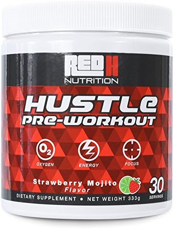 HUSTLE -- Pre Workout Powder With Caffeine + Beta Alanine + ALPHA GPC For Massive Power Pumps Energy and Focus - AMAZING Strawberry Mojito Kool-Aid Flavor - 30 Servings