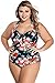 Chase Secret Women Plus Size Swimwear Flower Print One Piece Bikini Monokini XXXX-Large