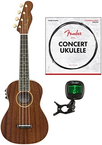Fender Grace VanderWaal Signature Concert Ukulele, Natural with Bag, Strings & Tuner