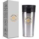 Value Vibes 13 oz Stainless Steel Coffee Cup – Double-Wall Vacuum Insulated Travel Mug with Handle – Spill-Resistant Lid, Reusable Tumbler for Hot & Cold Drinks