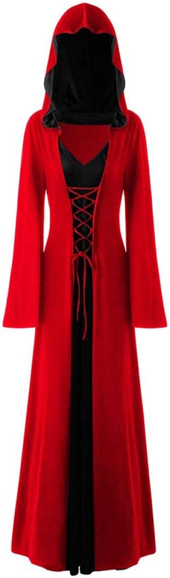 lace up hooded maxi dress