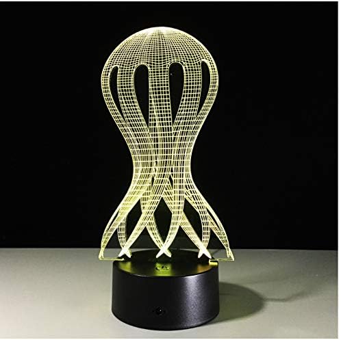 Jellyfish 3D Optical Illusion LED Lamp 7 Color Acrylic Illusion Hologram Table Desk Lamp Home Office Art Decoration Light