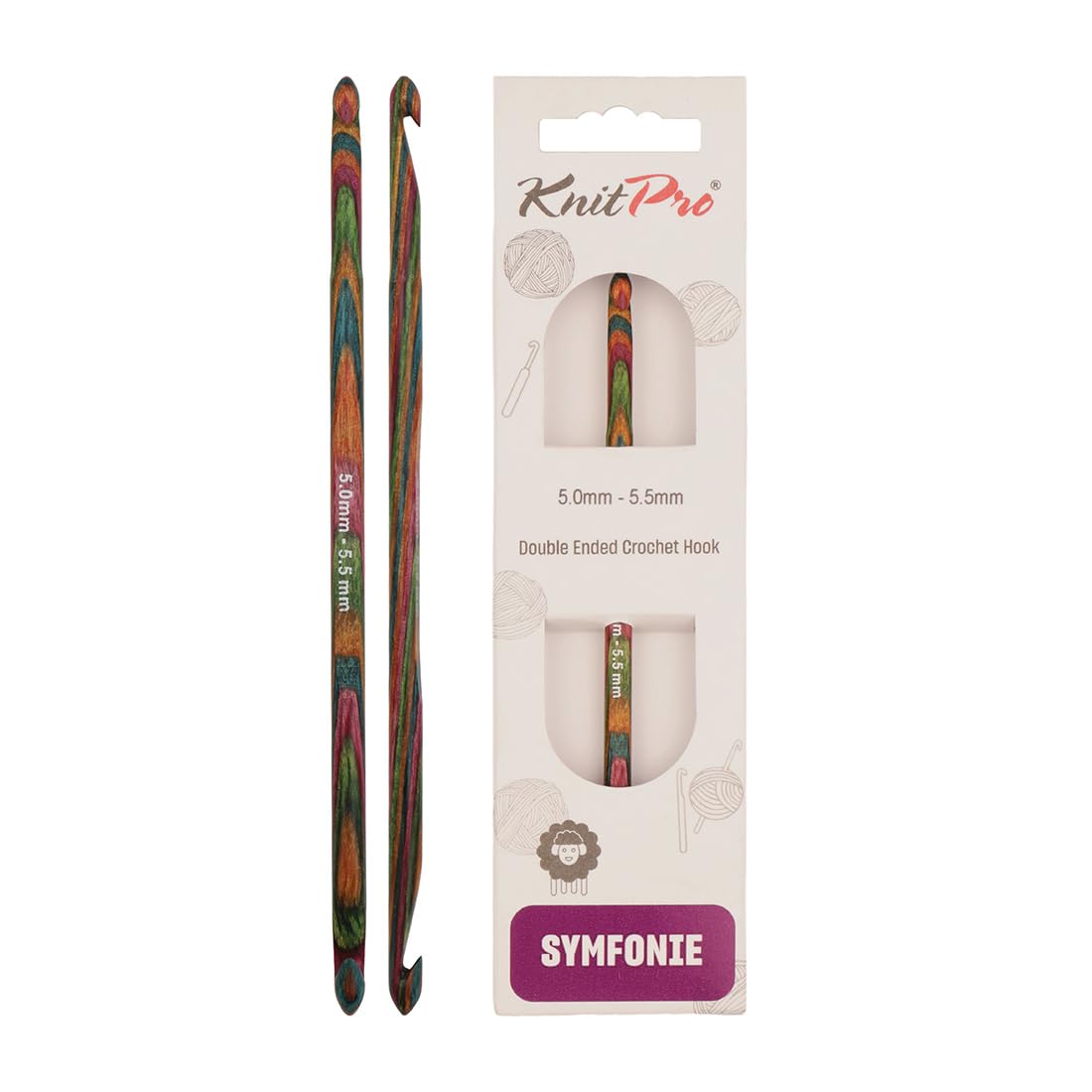 KnitPro Symfonie Double Ended Crochet Hook | 5.00-5.50mm