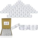 Beauticom 3G/3ML High Quality Clear Plastic Cosmetic Container Jars with Screw Cap Lids (Quantity: 100pcs)