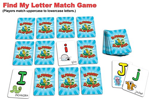 Alphabet Slap Jack, a 4-in-1 ABC Letter Learning Game (Slap Jack, Go Fish, Alphabet Flash Cards, and Other Fun Preschool Letter Games)
