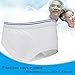 MEILYLA Men's Washable Incontinence Underwear Boxer Pure Cotton Reusable Panties with Absorbent Pad Adult Briefs for Men W/Built in Absorb Pads L