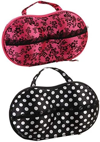 tebisi 2pcs Bra Box Travel Home Organizer Zip Bag Case Bra Storage Bag Portable Protect Bra Underwear Lingerie Case Storage Box Travel Organizer Bag