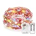 String Lights, Kohree Dimmable Starry Rope Lights with Remote Control, 40Ft Flexible Copper Wire, Multi-color 120 LEDs Battery Operated Fairy Lights, Perfect for Weddings, Party, Holiday