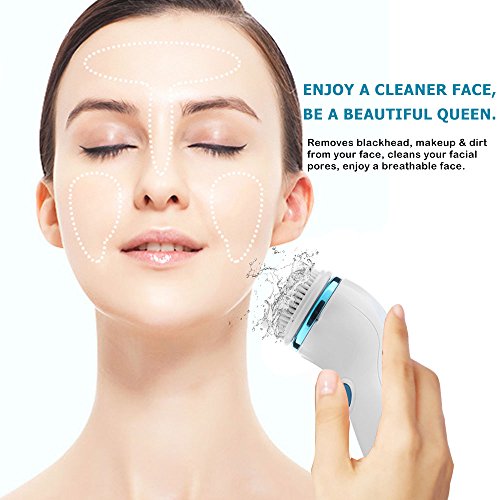 4-IN-1 Electric Face Brush Exfoliation Facial Brush Microdermabrasion Pore Minimizer, Waterproof Pedicure Dead Skin Remover, Makeup Remover Brush, Body Cleansing Brush for Acne Blackhead Treatment - Thumbnail 4