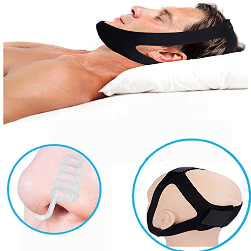 Stop Snoring The Most Effective Snoring Solution Adjusts Breathing, Stop Snoring Device Chin Strap and 2 Advanced Nose Vents
