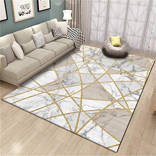 Home Carpet Soft Modern Nordic White Marble Gold Line Carpets Bedroom Rugs And Carpets For Home Living Room Carpet Kids Room 80X120Cm