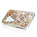 Compatible with iPhone SE, iPhone 5S, iPhone 5, Mavis's Diary 3D Bling Flowing Liquid Moving Stars Flowers Girl Pattern Clear Transparent Hard PC Cover - Rose Girl with Golden Liquid & Golden Stars