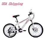 BavelÂ® Children Kids Bicycle 18 Speed Complete Mountain Bike Aluminum Alloy Frame 20 Inch Wheelï¼ˆwhiteï¼‰