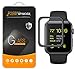 (2 Pack) Supershieldz Designed for Apple Watch 42mm (Series 3, 2, 1) Tempered Glass Screen Protector, (Full Cover) (3D Curved Glass) Anti Scratch, Bubble Free (Black)