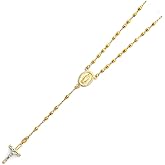 14k Yellow Gold 3mm Rosario/Rosary Necklace - 18"