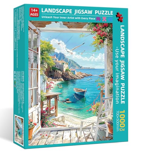 1000 Piece Adult Landscape Jigsaw Puzzle, Impossible Classic Jigsaw Puzzles, Skill Game for the Whole Family, Colorful Puzzle Laying Game Home Decoration 70 x 50 cm