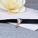 Wo Mai Women Black Velvet Choker Necklace GothicJewelry (White Diamond)