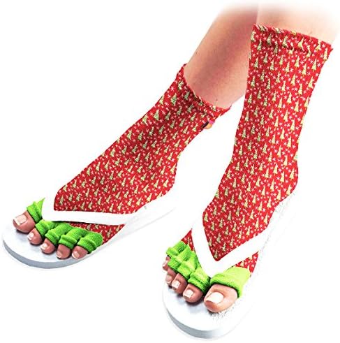 Pedisavers Toe Separator Pedicure Socks, Christmas Tree