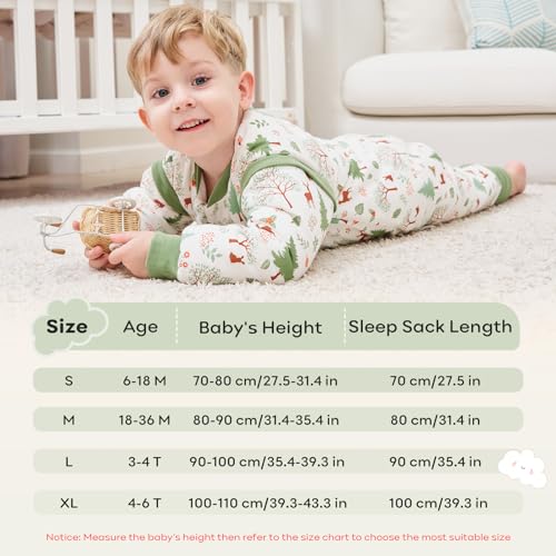 Looxii Baby Sleep Sack with Feet 1824 2436 Months 3 TOG Cotton Quilted Winter Baby Wearable