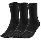 OrrinSports Toe Socks Liner Crew Socks for Men