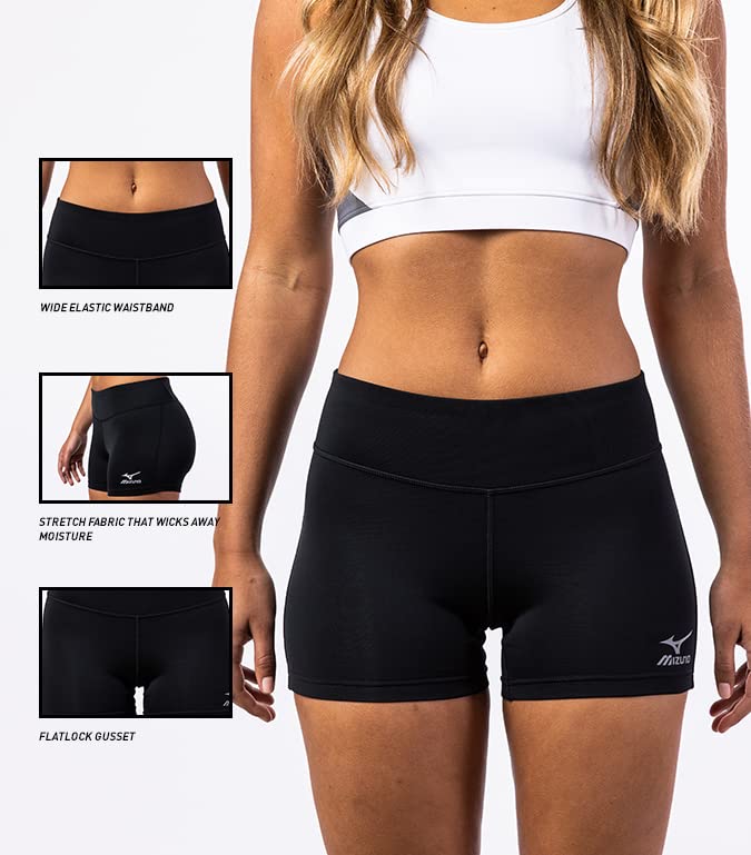 Mizuno Victory 3.5" Inseam Volleyball Shorts Black , Medium on Galleon