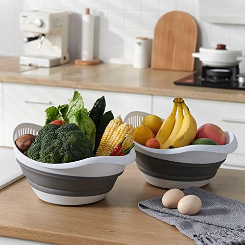 Collapsible Plastic Washing Nesting Bowl Colander,Folding Kitchen Food
