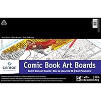 Canson Comic Book Art Boards Pad with Preprinted, Non-Reproducible, Blue Lines, 150 Pound, 11 x 17 Inch, 24 Sheets