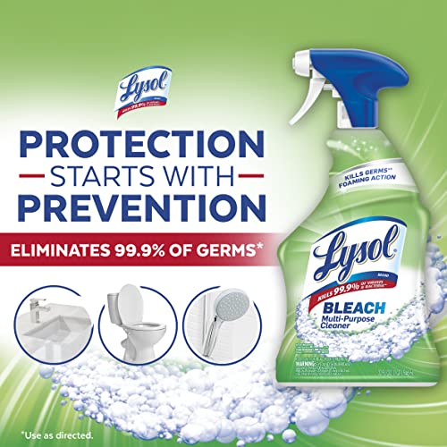 Lysol All Purpose Cleaner Spray, White & Shine w. Bleach, 32 Oz (Pack