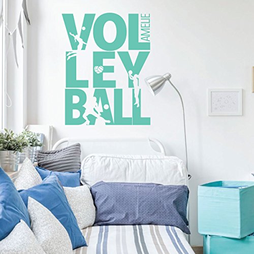 Beach Volleyball Wall Decal - Silhouette - Vinyl Decor for Girls or Tween's Bedroom or Playroom - Sports Decorations