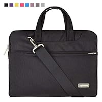 Qishare 10 11" 11.6" 11.6-inch 12 Inch Black Multi-Functional Business Briefcase/Messenger Case with Handle and Carrying Strap for MacBook Air 11