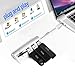 USB 3.0 Hub Ultra Slim 3-Port Aluminum Hub with 2-Slot SD/TF Card Reader Combo, 5 in 1 Superspeed USB 3.0 Hub for MacBook Pro 13/15, iMac, Mac Pro/Mini, Surface Pro, PCs and More - Gray