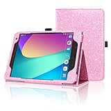Verizon ASUS ZenPad Z8s Case, ACdream Premium PU Folio Leather Tablet Case for Verizon ASUS ZenPad Z8s (2017 version) with Auto Wake Sleep Feature, Light Pink Star of Paris