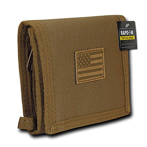 USA US American Flag Tactical Patriotic Military Trifold Wallet Money Holder (Coyote)