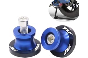 PPXIONG Motorcycle Swing Arm Sliders Spools 2pcs 6MM CNC Swing Arm Stand Screw for Yamaha YZF R1 R3 R6 R6S R25 R15 R125 600R (Blue)