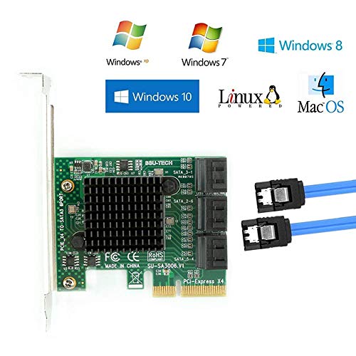 SATA 3.0 Card,6 Port with 6 SATA Cables,6 Gbps SATA Controller PCIe Expression Card with Low Profile Bracket,Boot as System Disk,Support 6 SATA 3.0 Devices,Built-in Adapter Converter for Desktop PC - Thumbnail 4