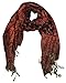 Peach Couture Elegant Double Layer Reversible Paisley Pashmina Shawl Wrap Scarf Red and Black