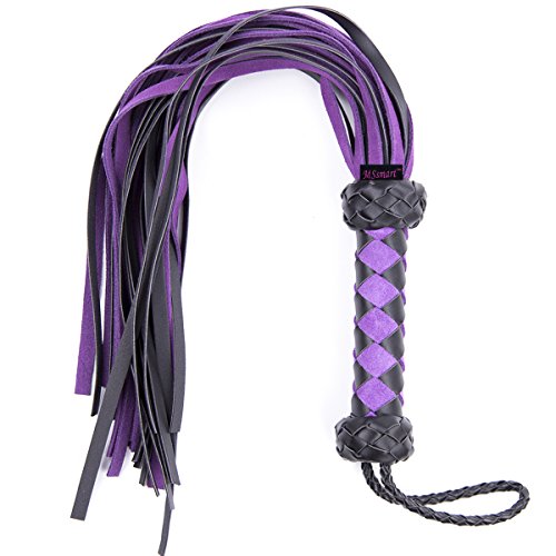 MSsmart (TM) Premium Suede Leather Floggers and Whips With Braided Handle Flogger,Purple