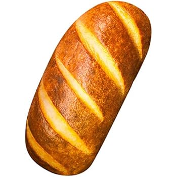 Givvet 3D Simulation Bread Shape Pillow Soft Lumbar Back Cushion Funny Food Plush Stuffed Toy for Home Decor (31.5 inch)