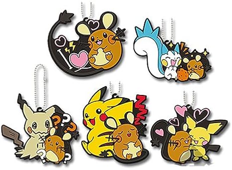 Amazon 一番くじ ポケモンリサーチ デデンネ C賞 デデンネのなかよしビッグラバーキーホルダー 全5種セット アニメ 萌えグッズ 通販