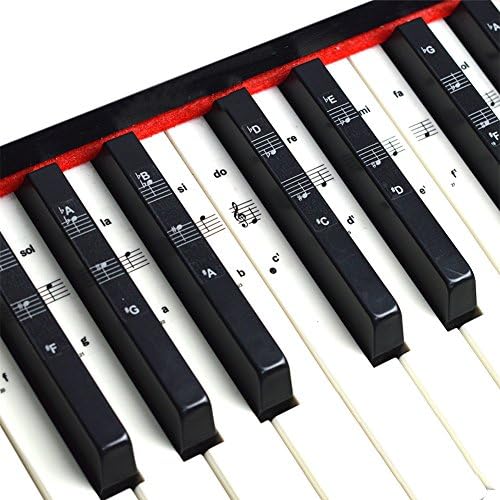 LayDUS Piano Stickers for 49/61/76/88 Keys, Removable Piano Keyboard Note Stickers for Kids and Beginners