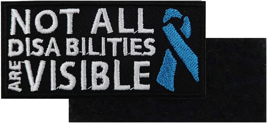 Mixed Media - Not All Disabilities Are Visible Embroidered Hook and Loop Patch